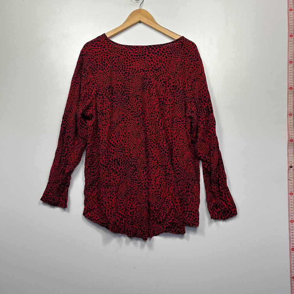 Burgundy long sleeve top front view