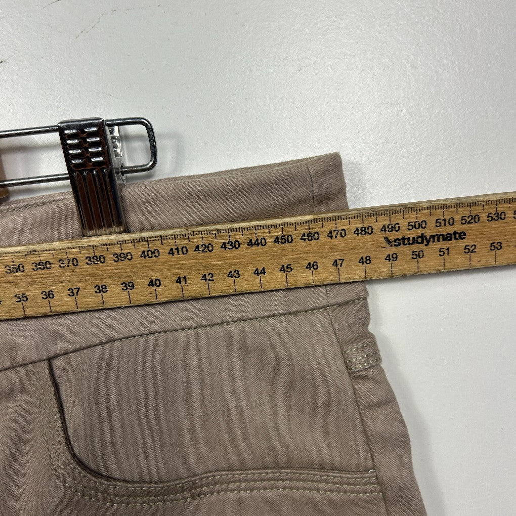 Beige shorts front view with measuring tape