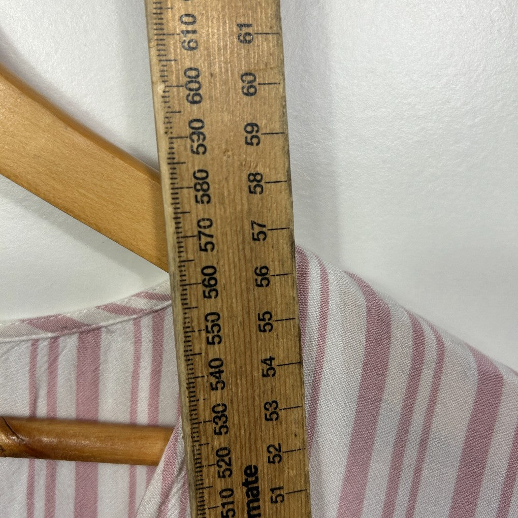 Just Jeans Pink & White Striped Tie-Front Blouse - Size 16