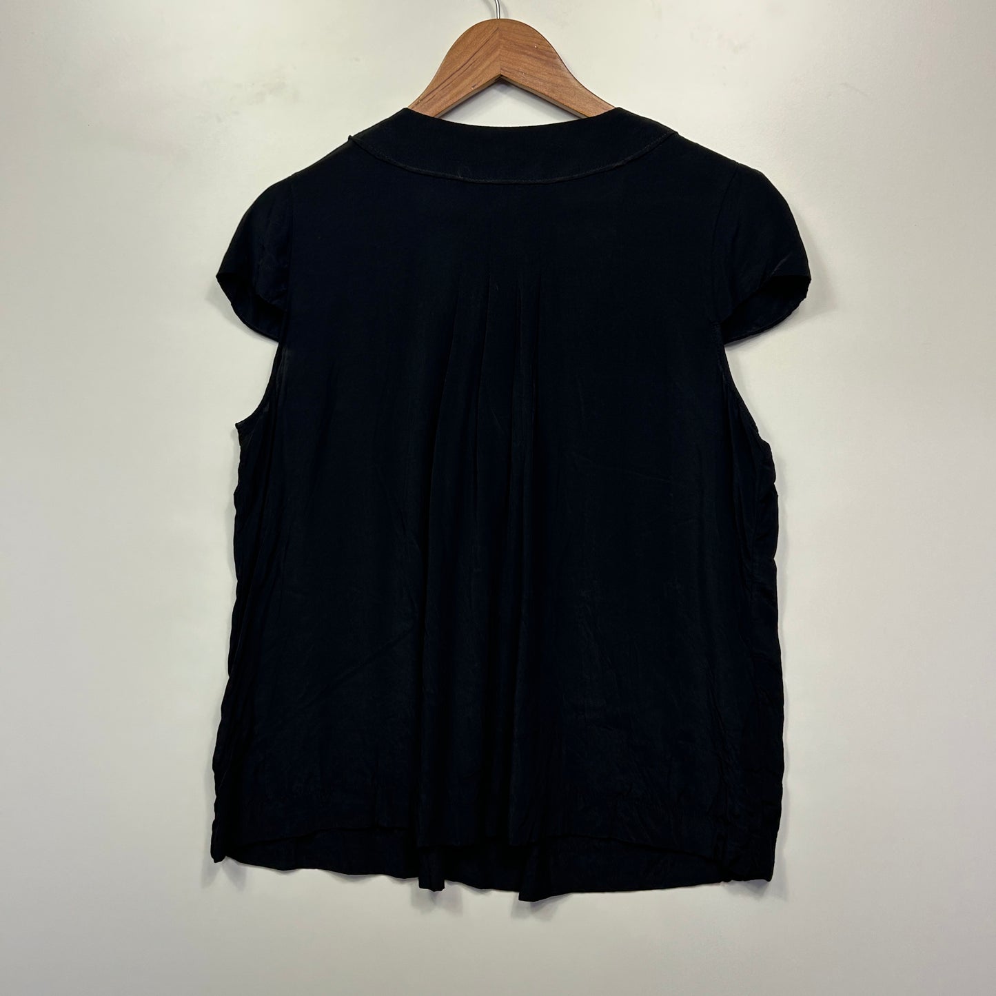 Rockmans Top Size 14 Black Beaded Short Sleeve