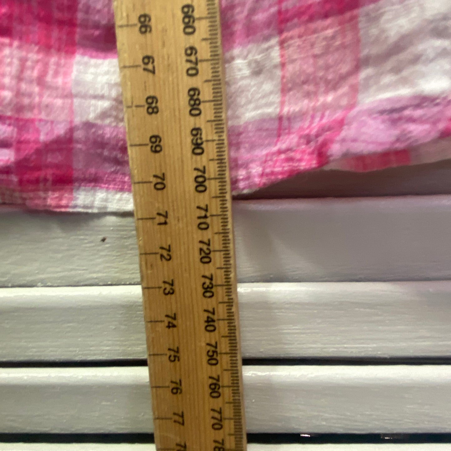 Blue Illusion Top Size 14 Large Pink Gingham Check Cotton