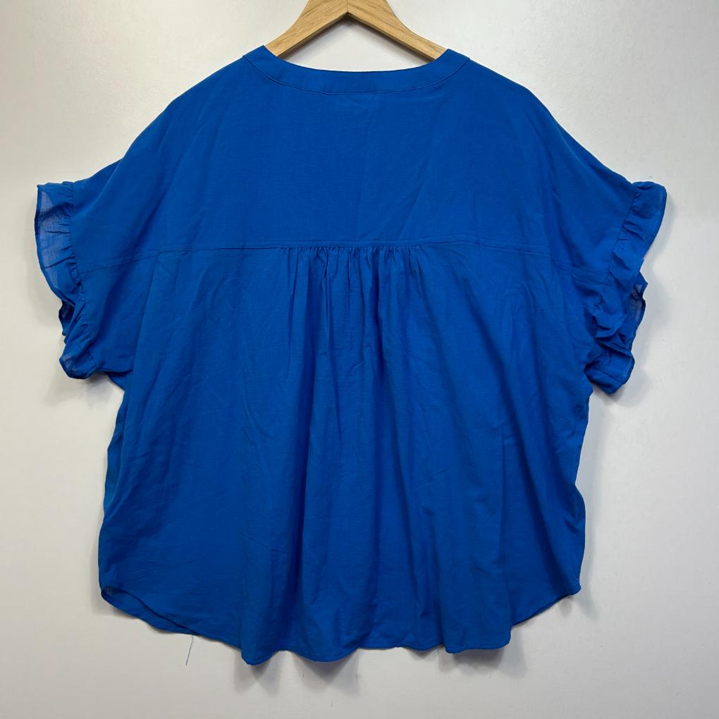 Sussan Blue Cotton Top - Size 18