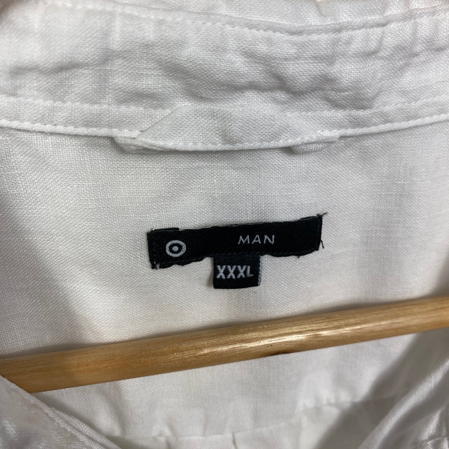 Target Linen Shirt Mens 3XL White Short Sleeve