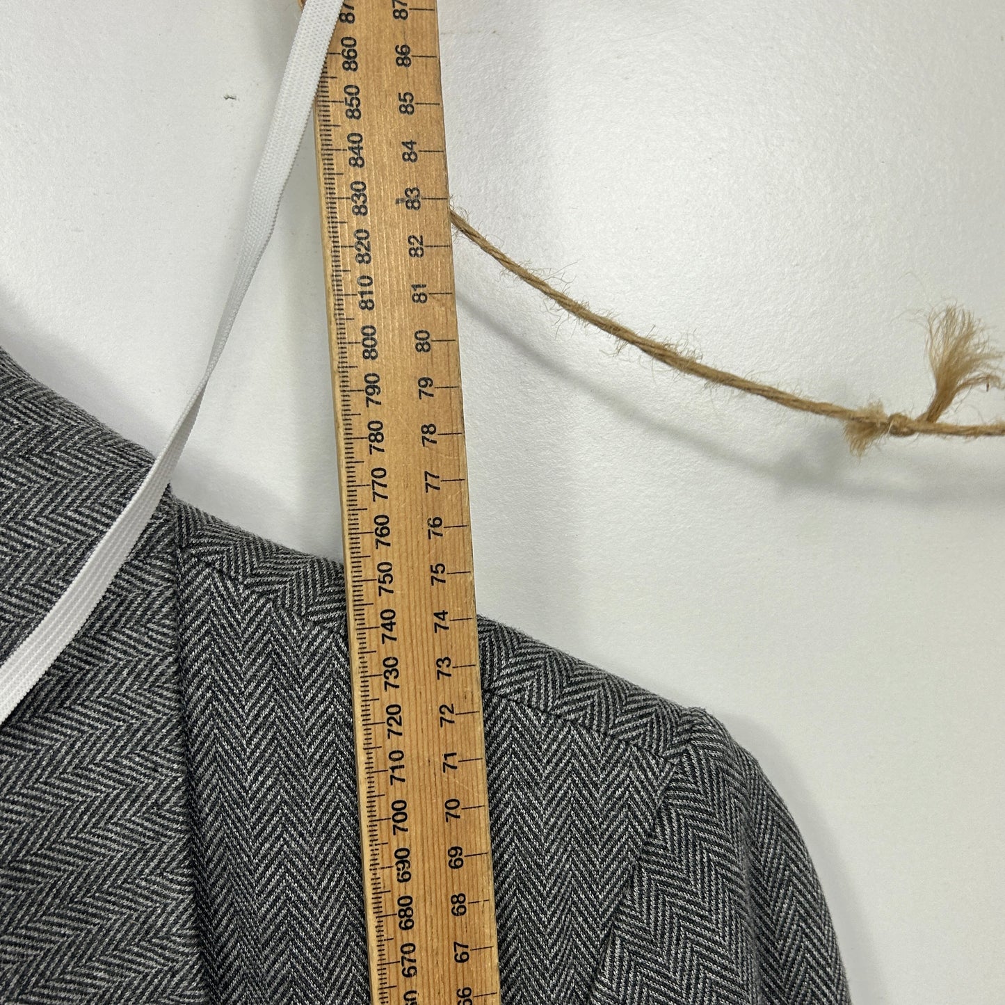 Sussan Grey Herringbone Double Breasted Blazer Jacket - Size XXL