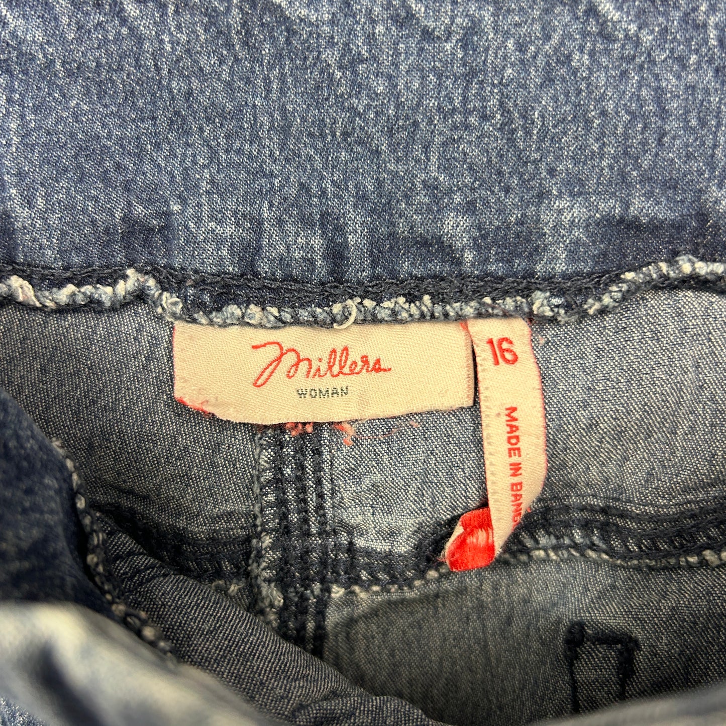 Millers Denim Shorts Size 16 Blue Pull On Cotton