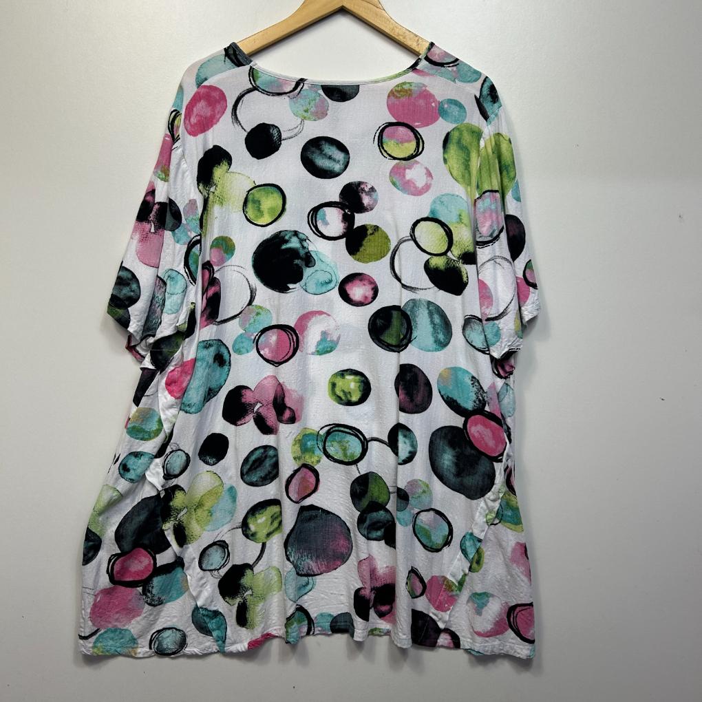 Taking Shape White Multicoloured Top - Size 22