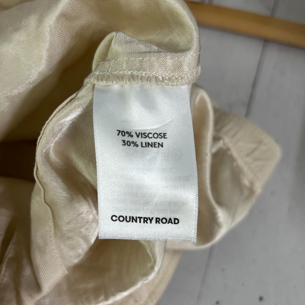 Country Road Cream Linen Skirt - Size 16