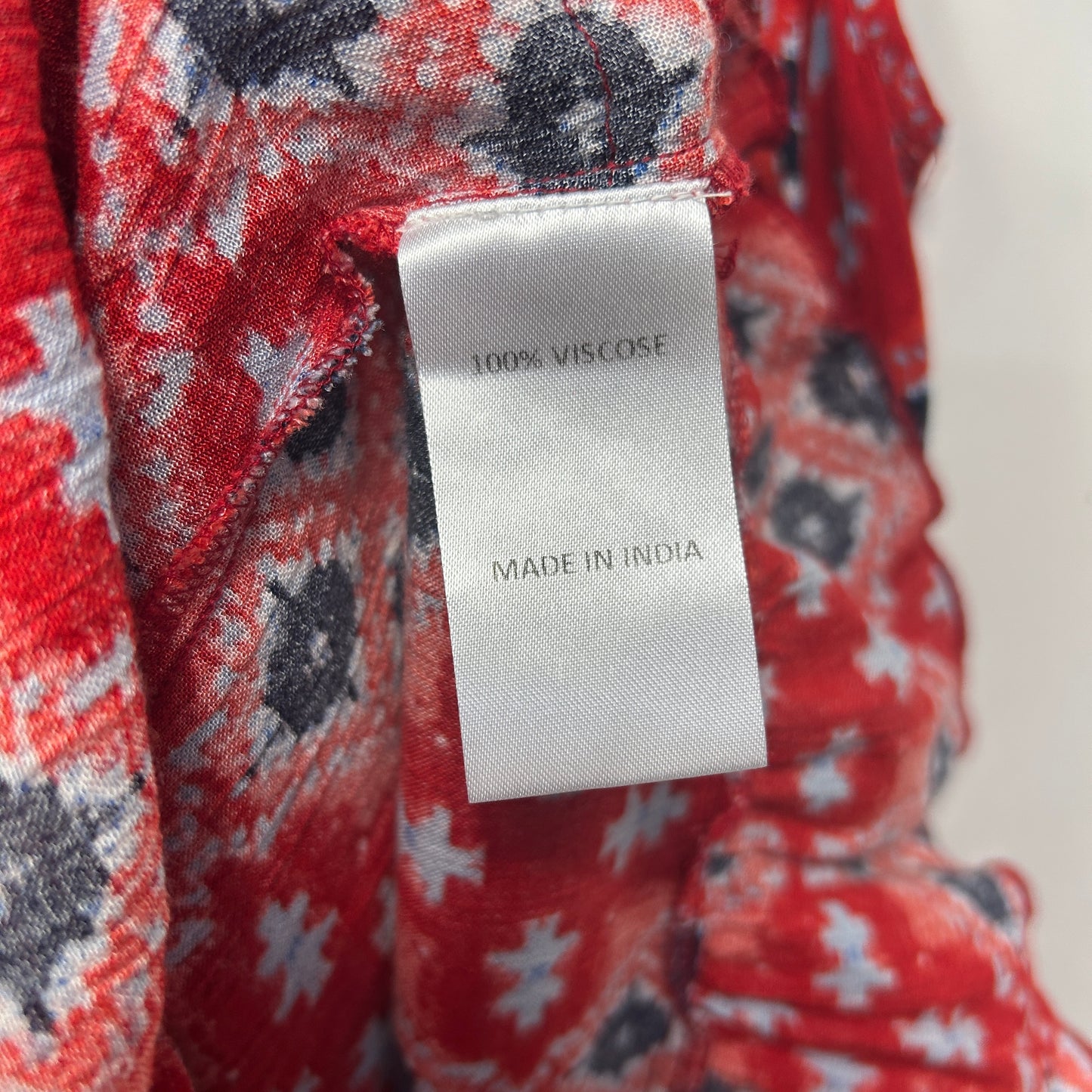 Virtuelle Tunic Top Size 16 Red Floral Sleeveless Viscose