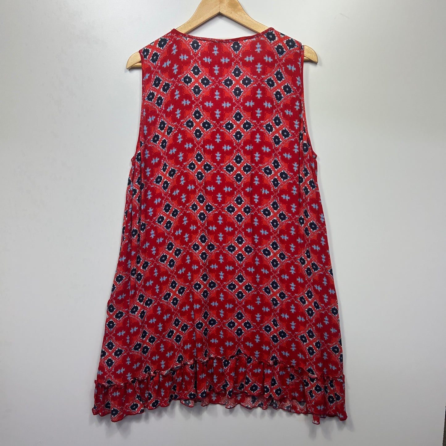 Virtuelle Tunic Top Size 16 Red Floral Sleeveless Viscose