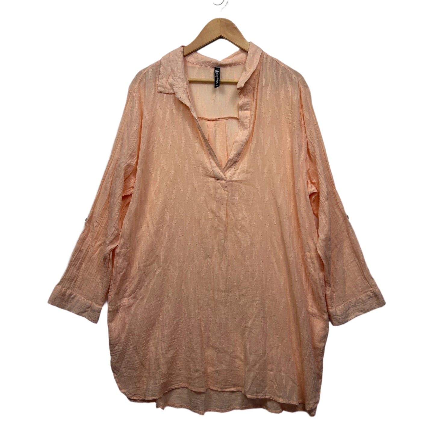 Taking Shape Swim Cover Up Size 18 Peach Long Sleeve 100% Cotton