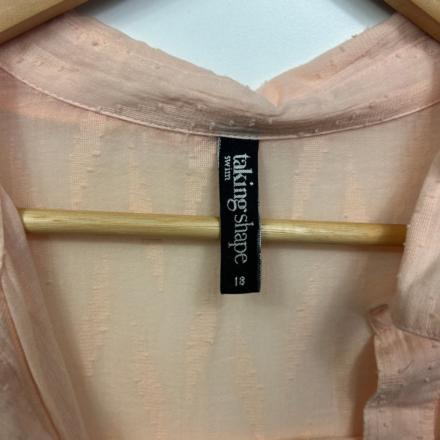 Taking Shape Swim Cover Up Size 18 Peach Long Sleeve 100% Cotton