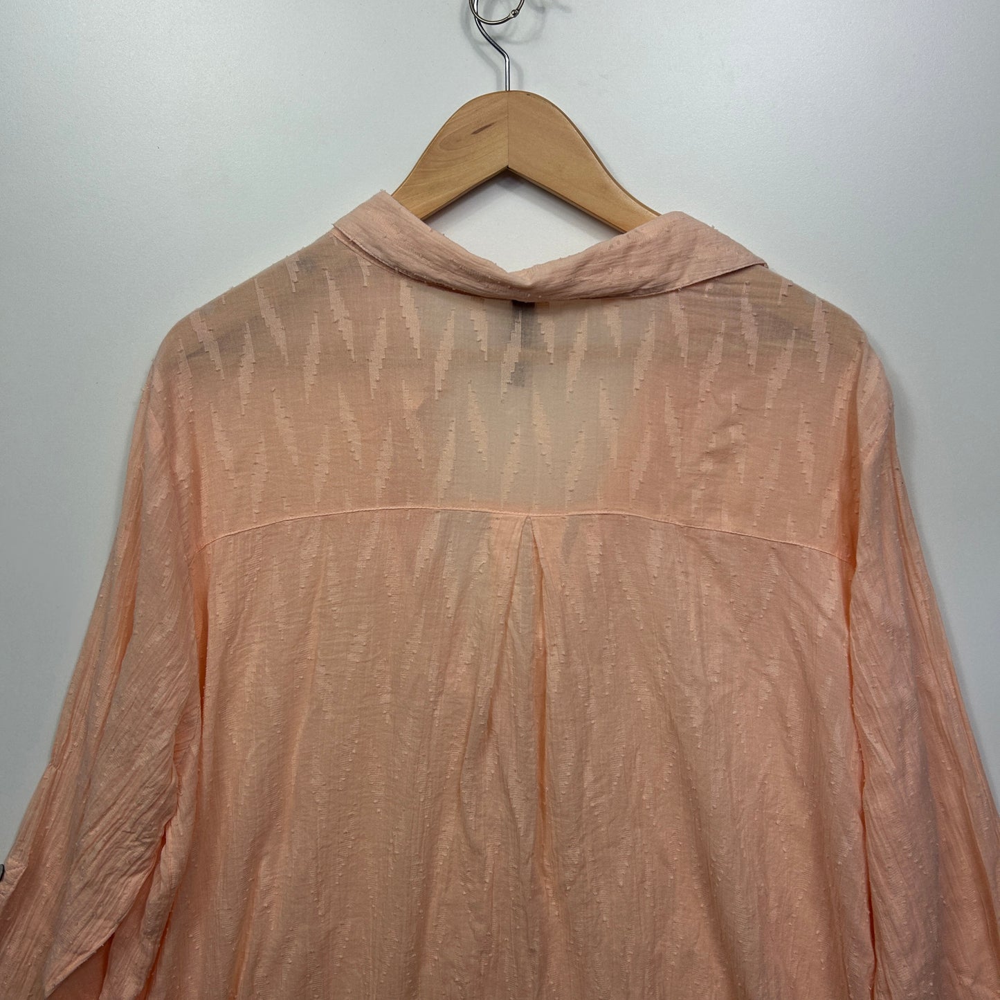 Taking Shape Swim Cover Up Size 18 Peach Long Sleeve 100% Cotton