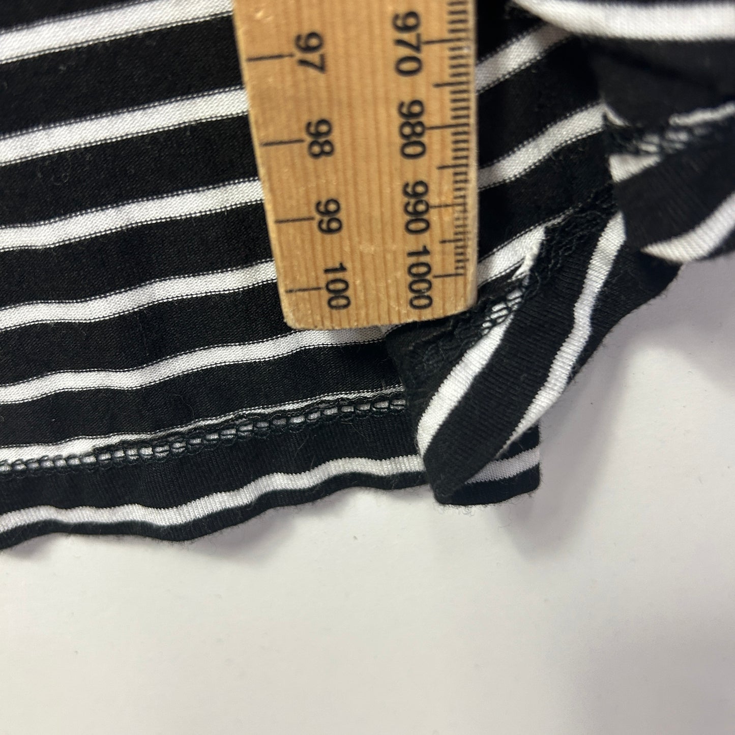 Crossroads Top Size 16 XL Black White Striped Casual Viscose Blend