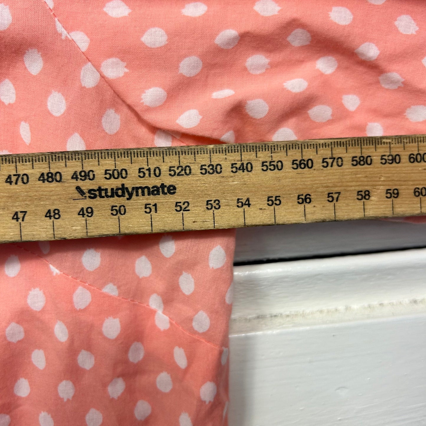 Noni B Top Size 14 Peach Polka Dots Button Up 100% Cotton