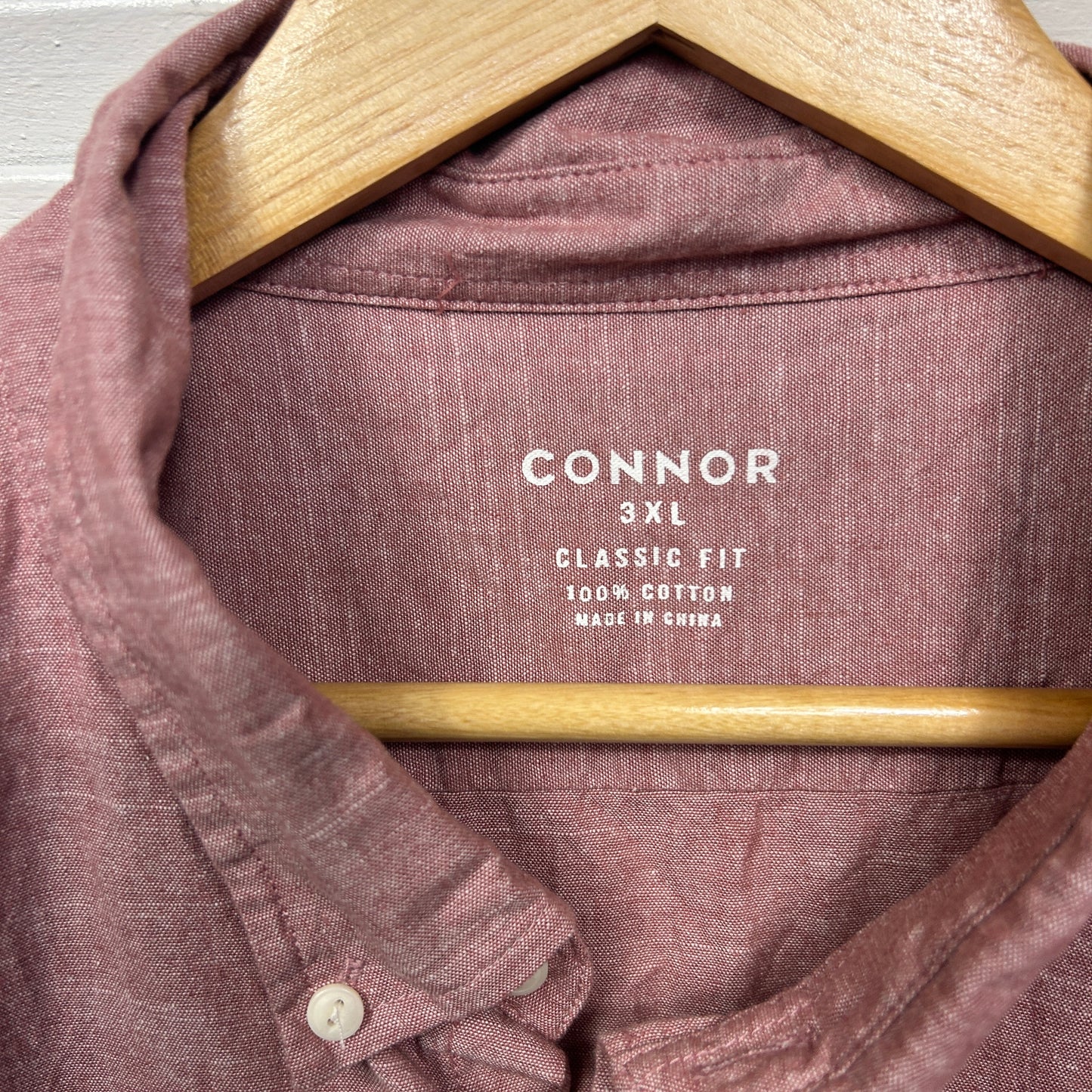 Connor Shirt Mens 3XL Long Sleeve Pink Cotton