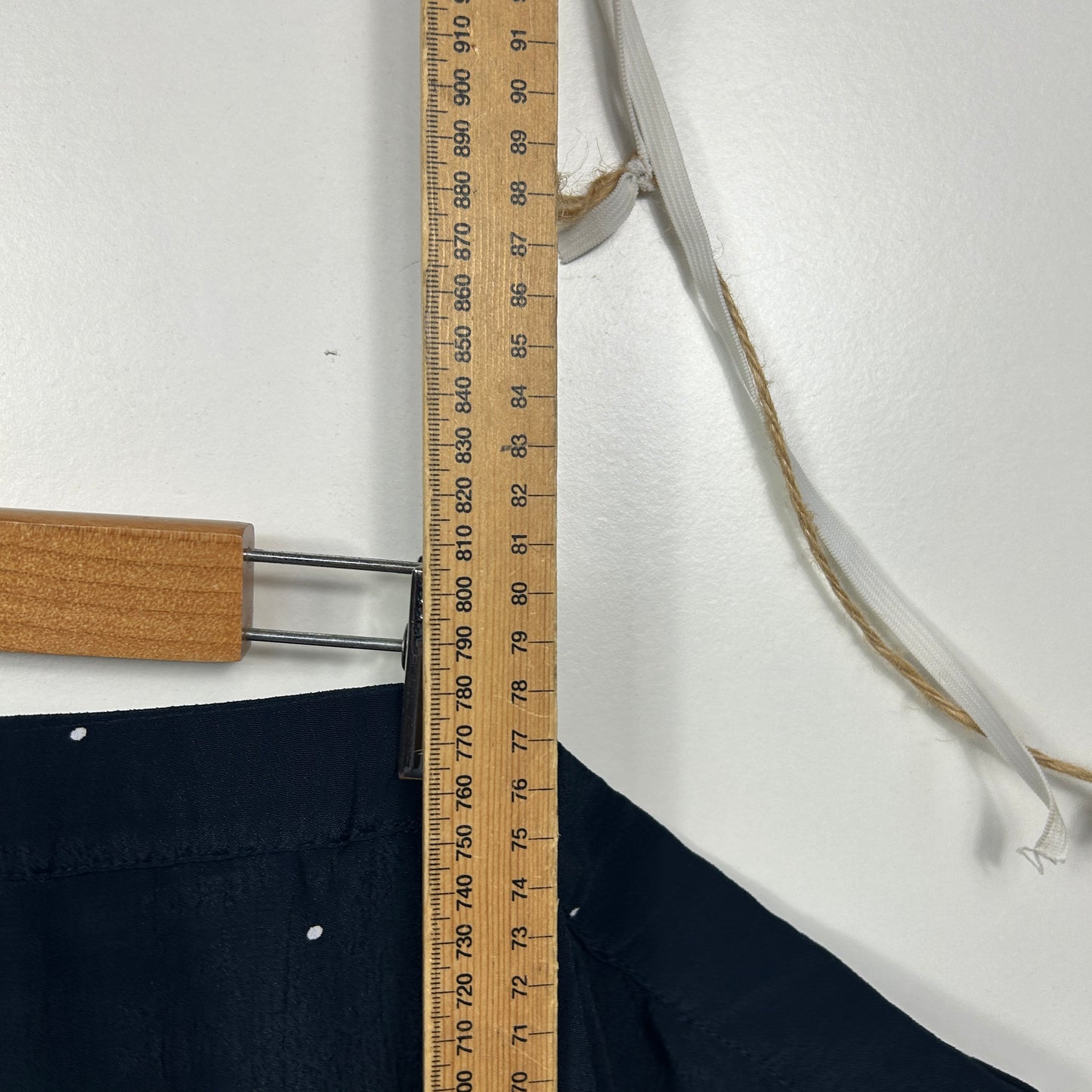 Autograph Navy White Spot Midi Skirt - Size 26