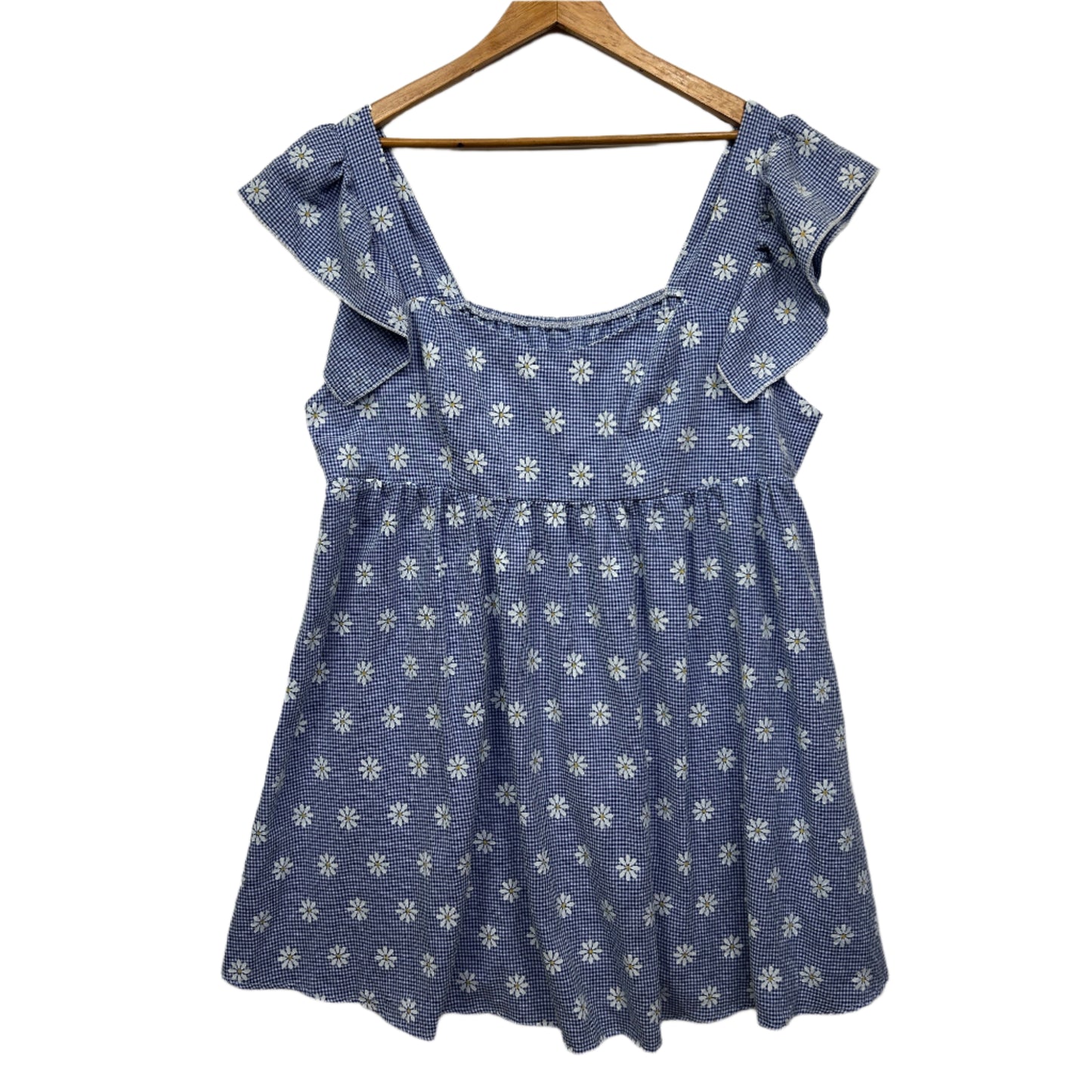 Shein Curve Dresses Size 4XL 18 20 Blue Floral Daisy Check