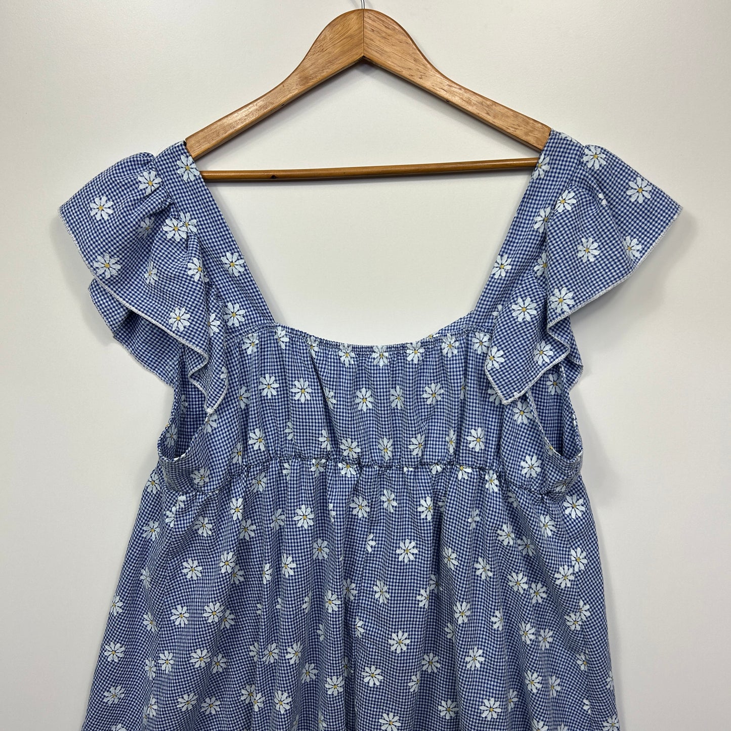 Shein Curve Dresses Size 4XL 18 20 Blue Floral Daisy Check