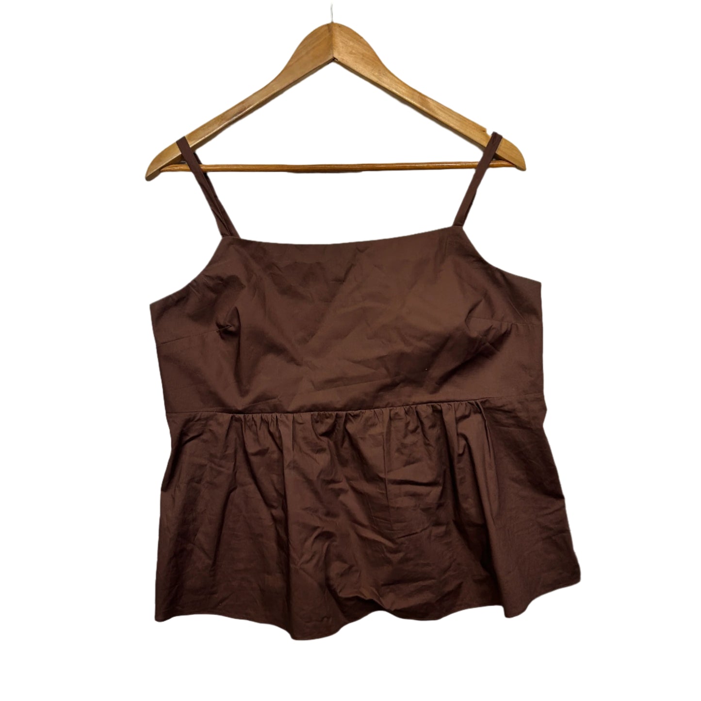 Forever New Top Size 14 Chocolate Sleeveless Cropped