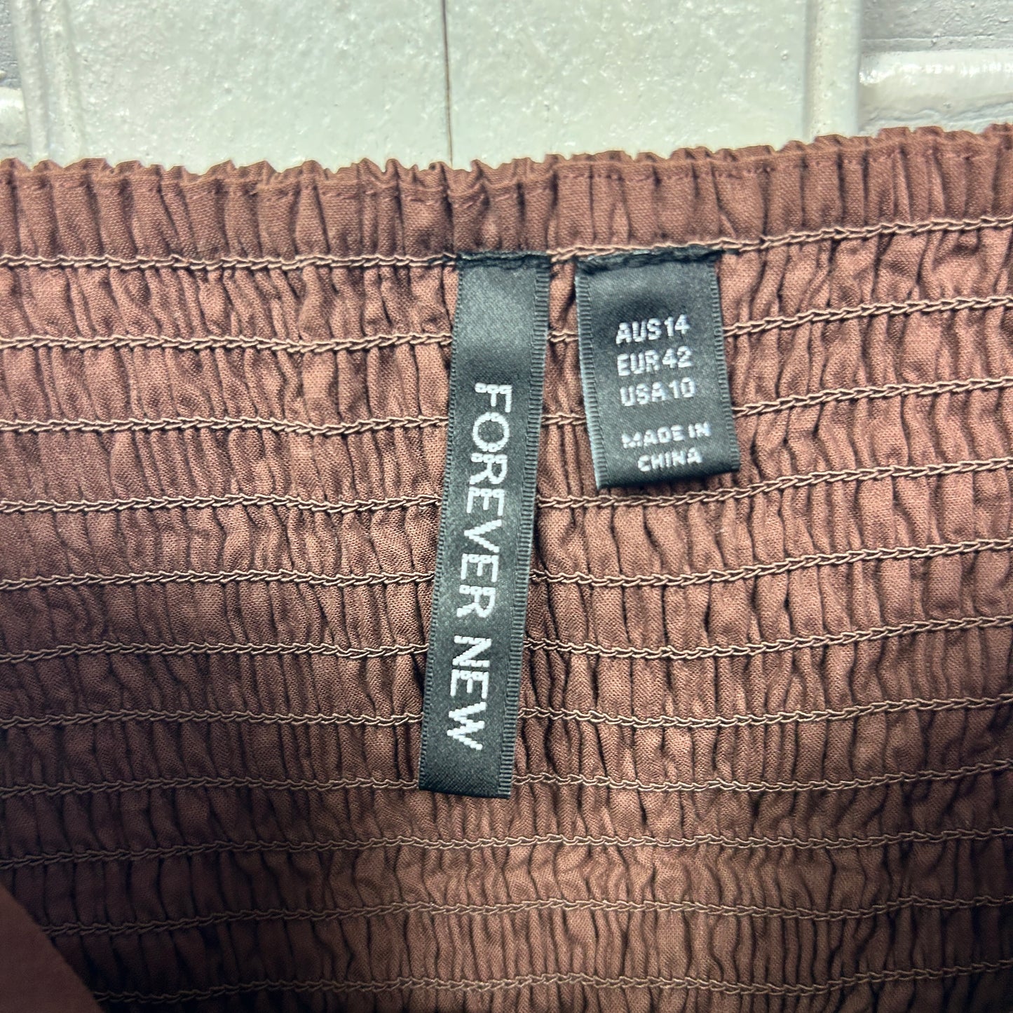 Forever New Top Size 14 Chocolate Sleeveless Cropped
