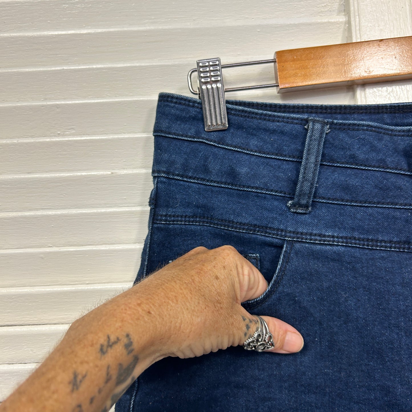 Jay Jays Denim Shorts Size 14 High Rise Cut Off