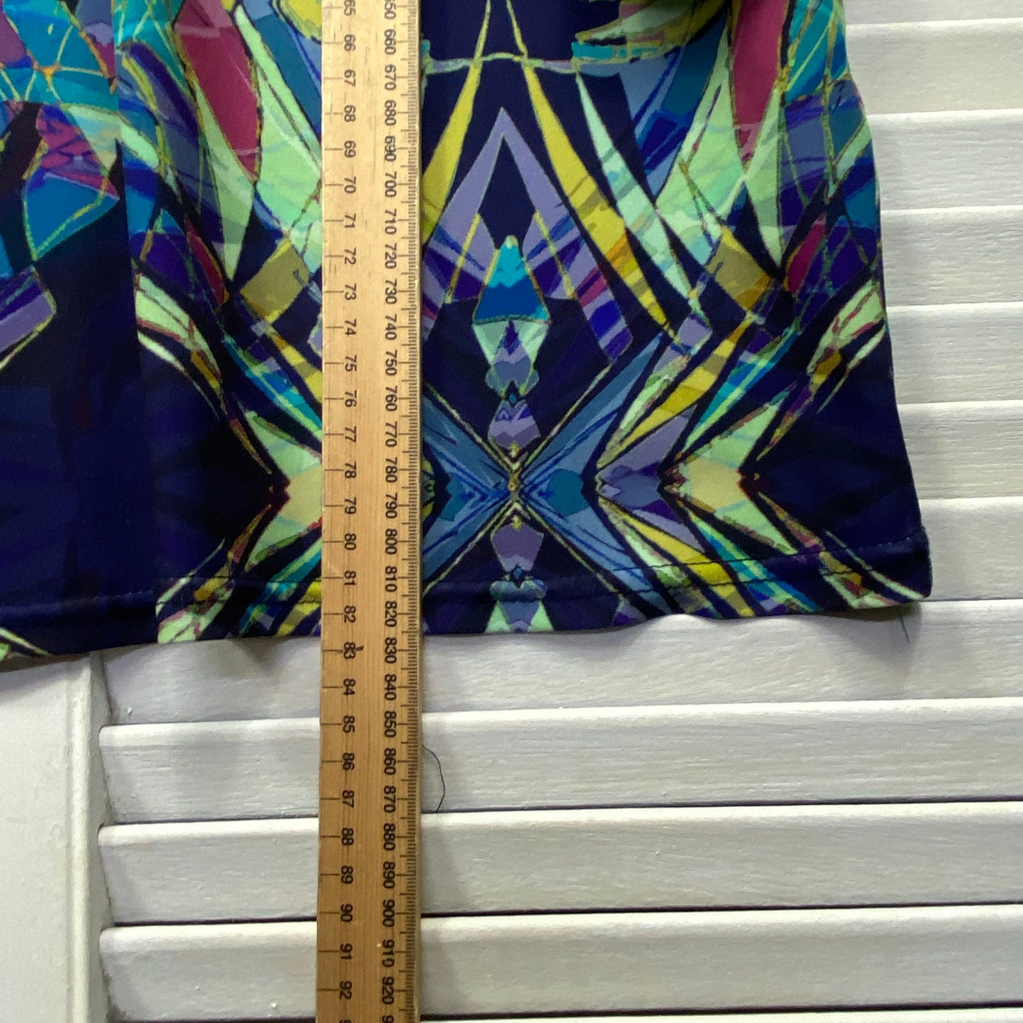 Motto Top Size 16 Long Sleeve Cut Out Multicoloured Longline