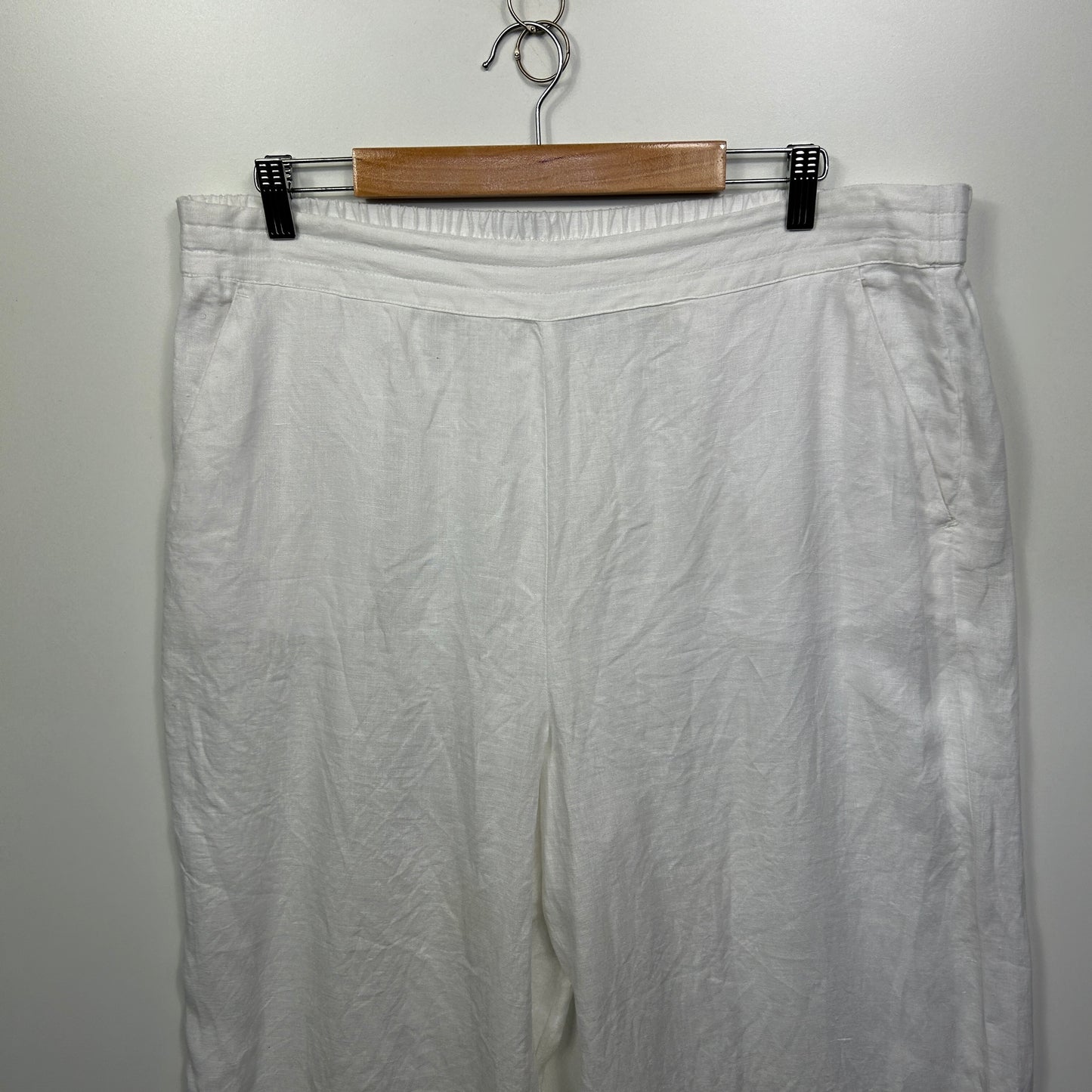 Sussan Linen Pants Size 18 White Pockets