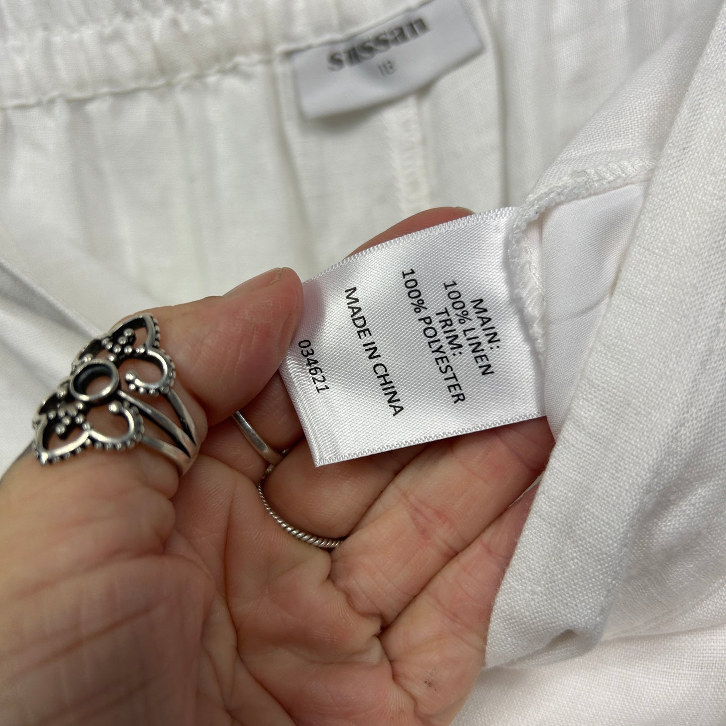 Sussan Linen Pants Size 18 White Pockets
