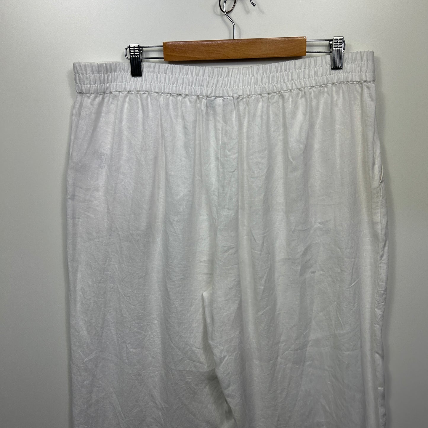 Sussan Linen Pants Size 18 White Pockets