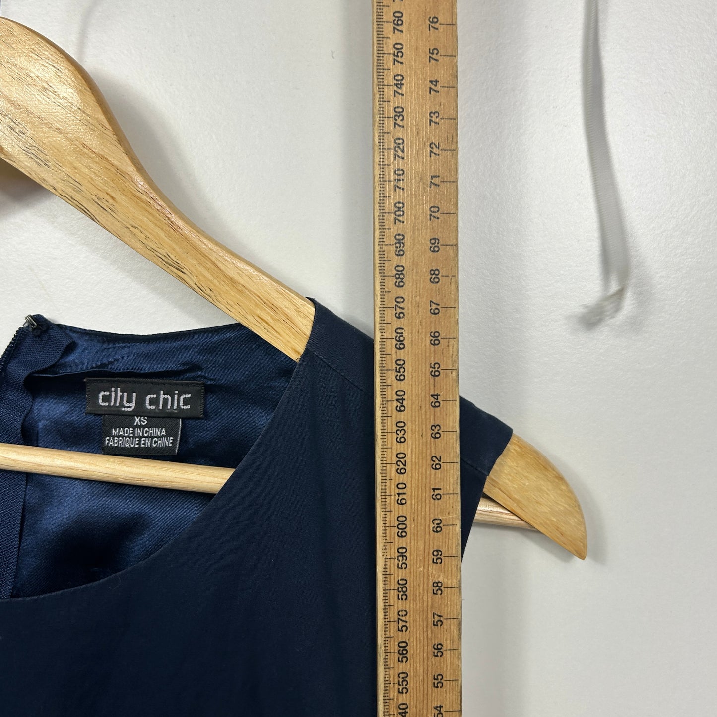 City Chic Navy Blue Top - Size 14/XS