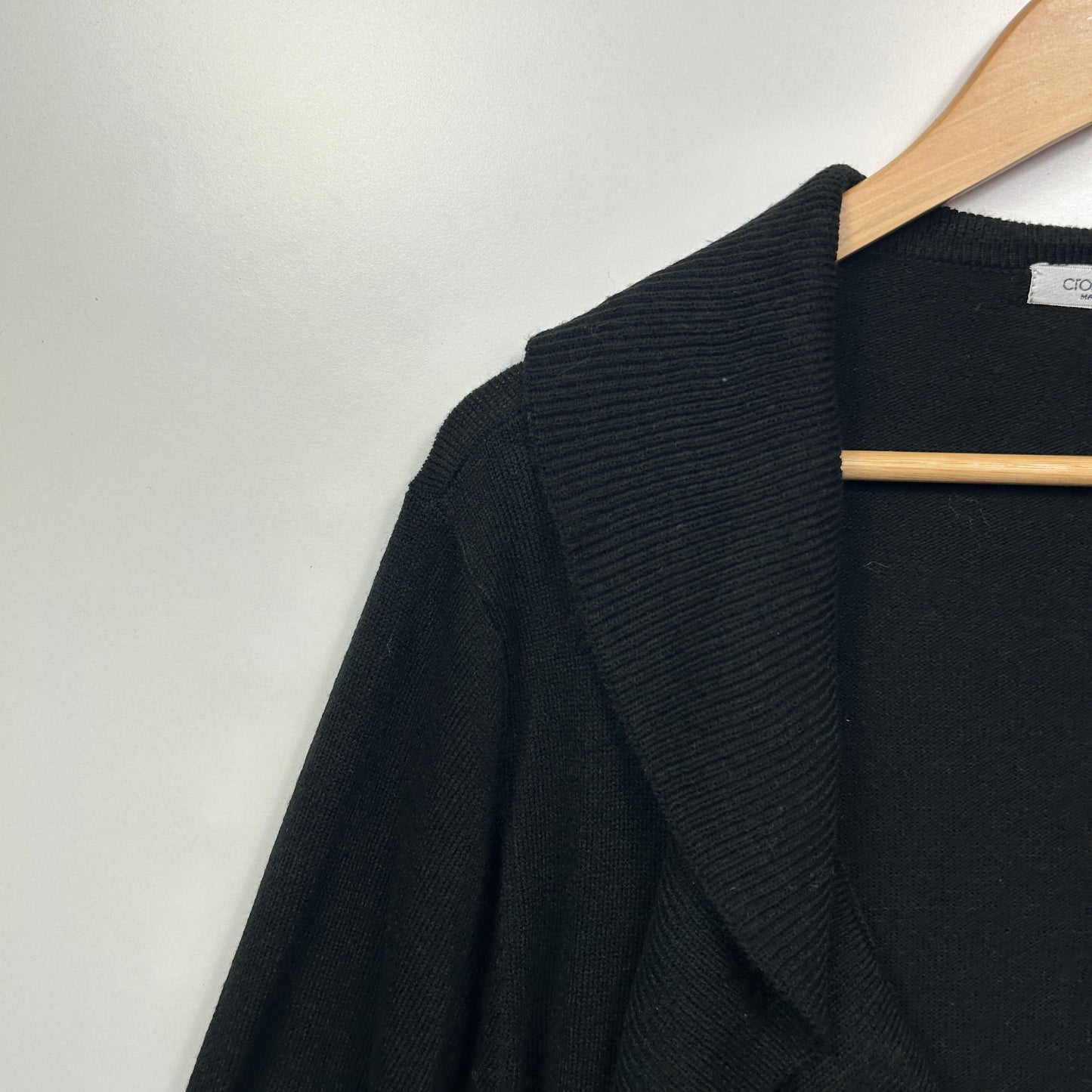 Crossroads Cardigan Size 2XL 18 Black Waterfall Front