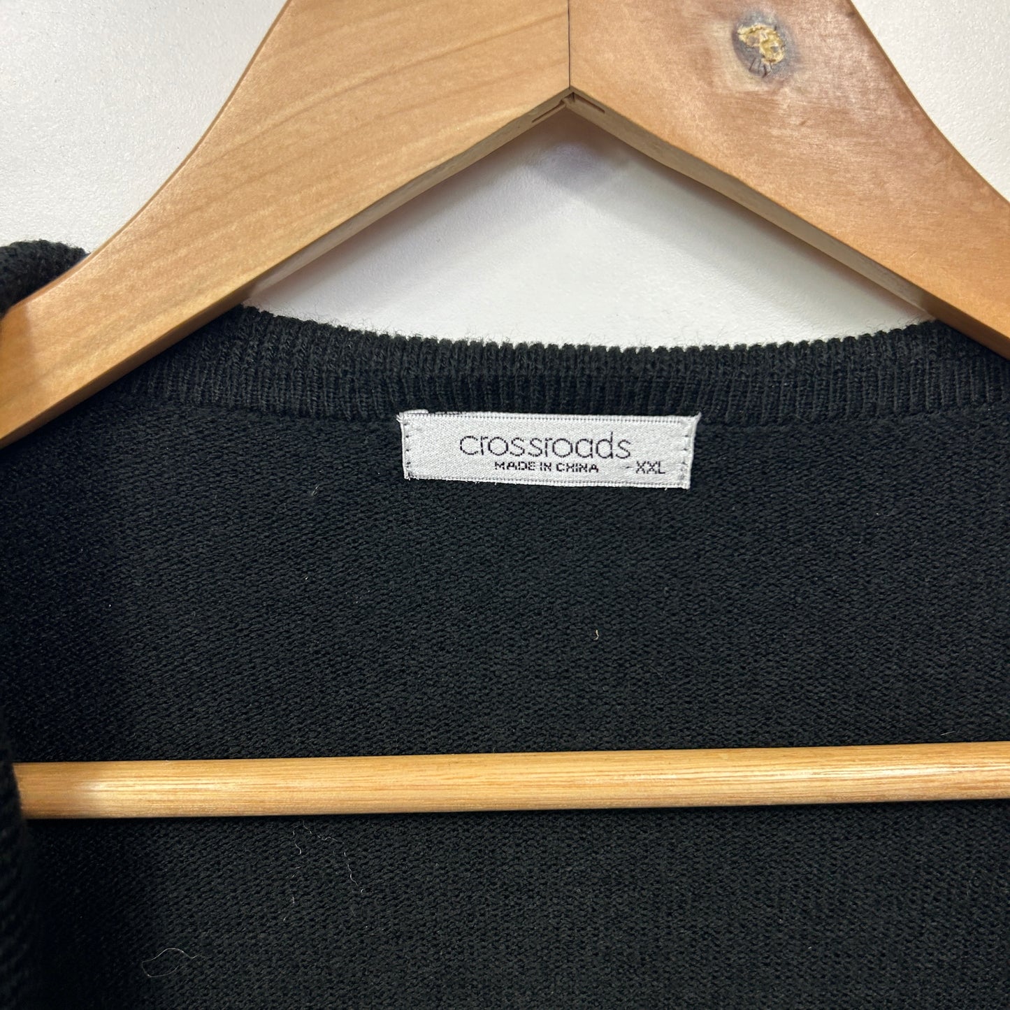 Crossroads Cardigan Size 2XL 18 Black Waterfall Front