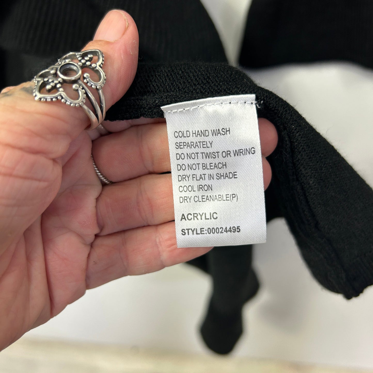 Crossroads Cardigan Size 2XL 18 Black Waterfall Front