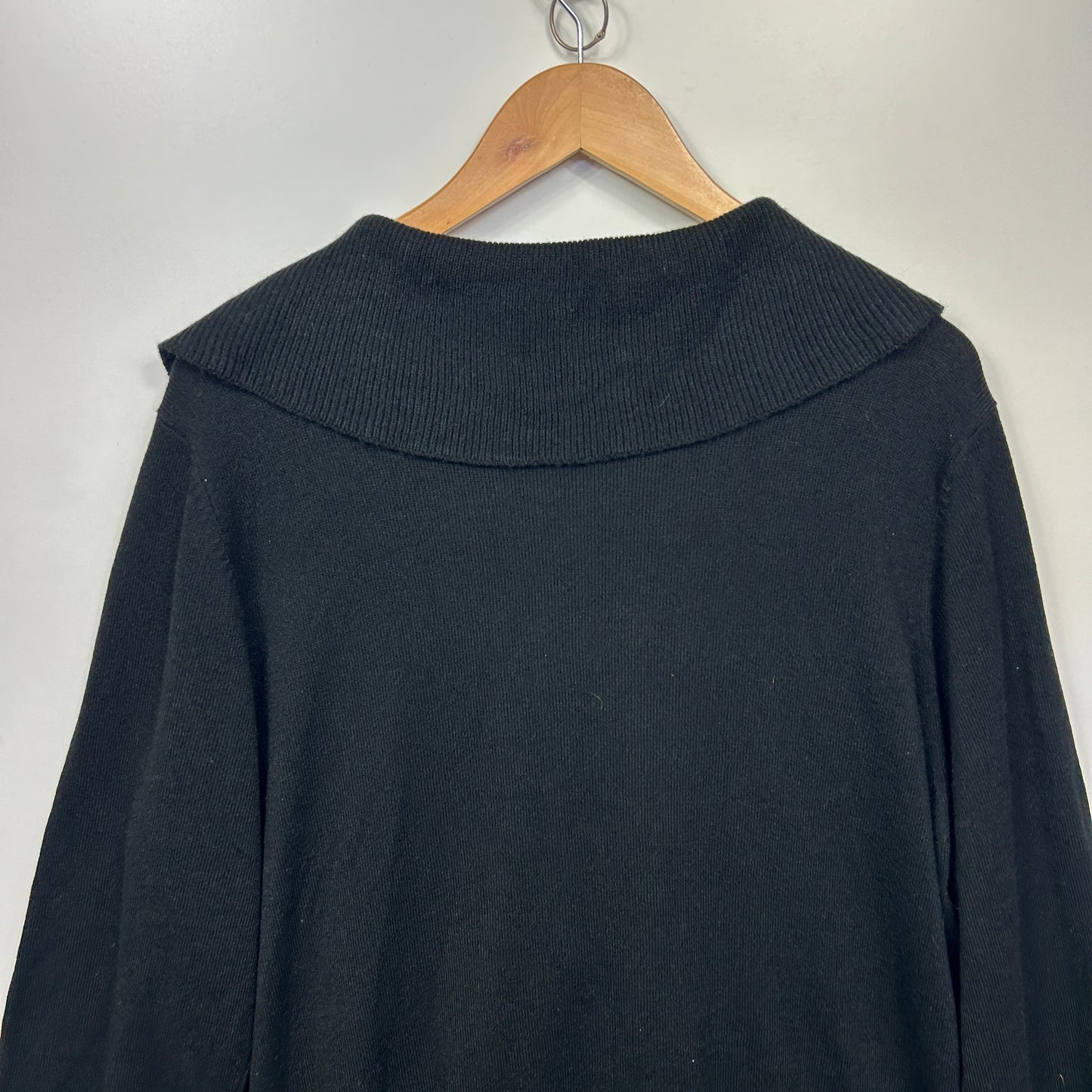 Crossroads Cardigan Size 2XL 18 Black Waterfall Front