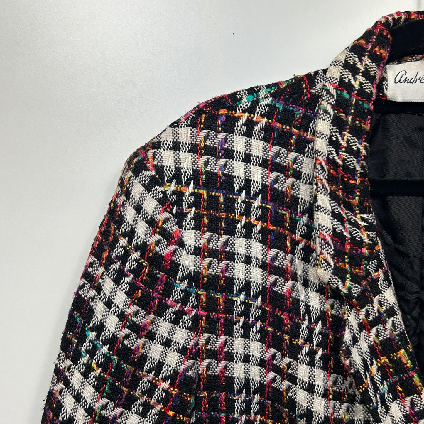 Vintage Jacket Blazer Size 16 18 Check Long Sleeve