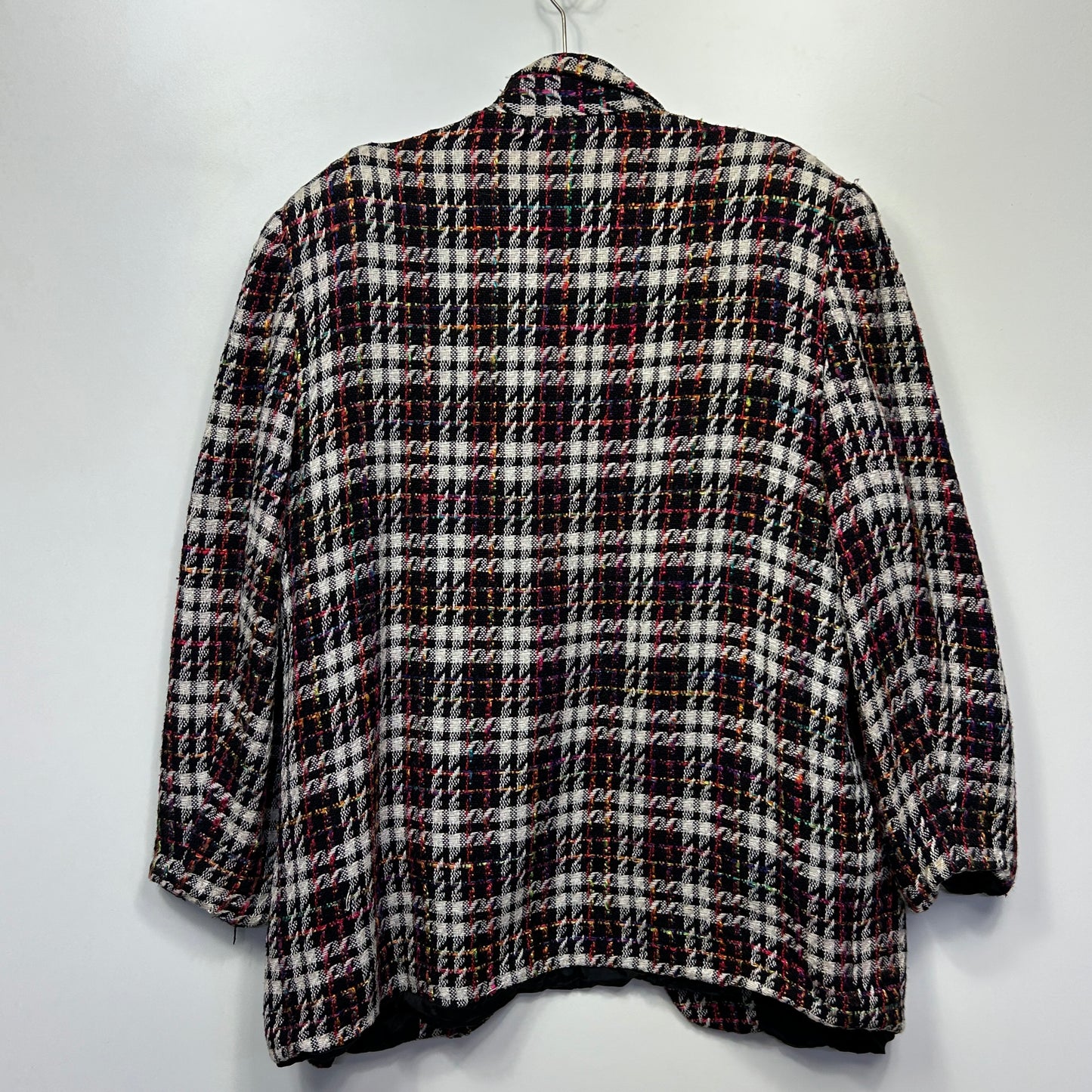 Vintage Jacket Blazer Size 16 18 Check Long Sleeve