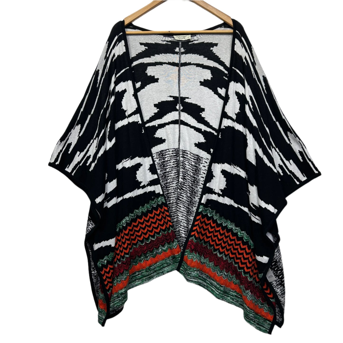 Orientque Jumper Cardigan Size 14 16 Multicoloured 3/4 Sleeve