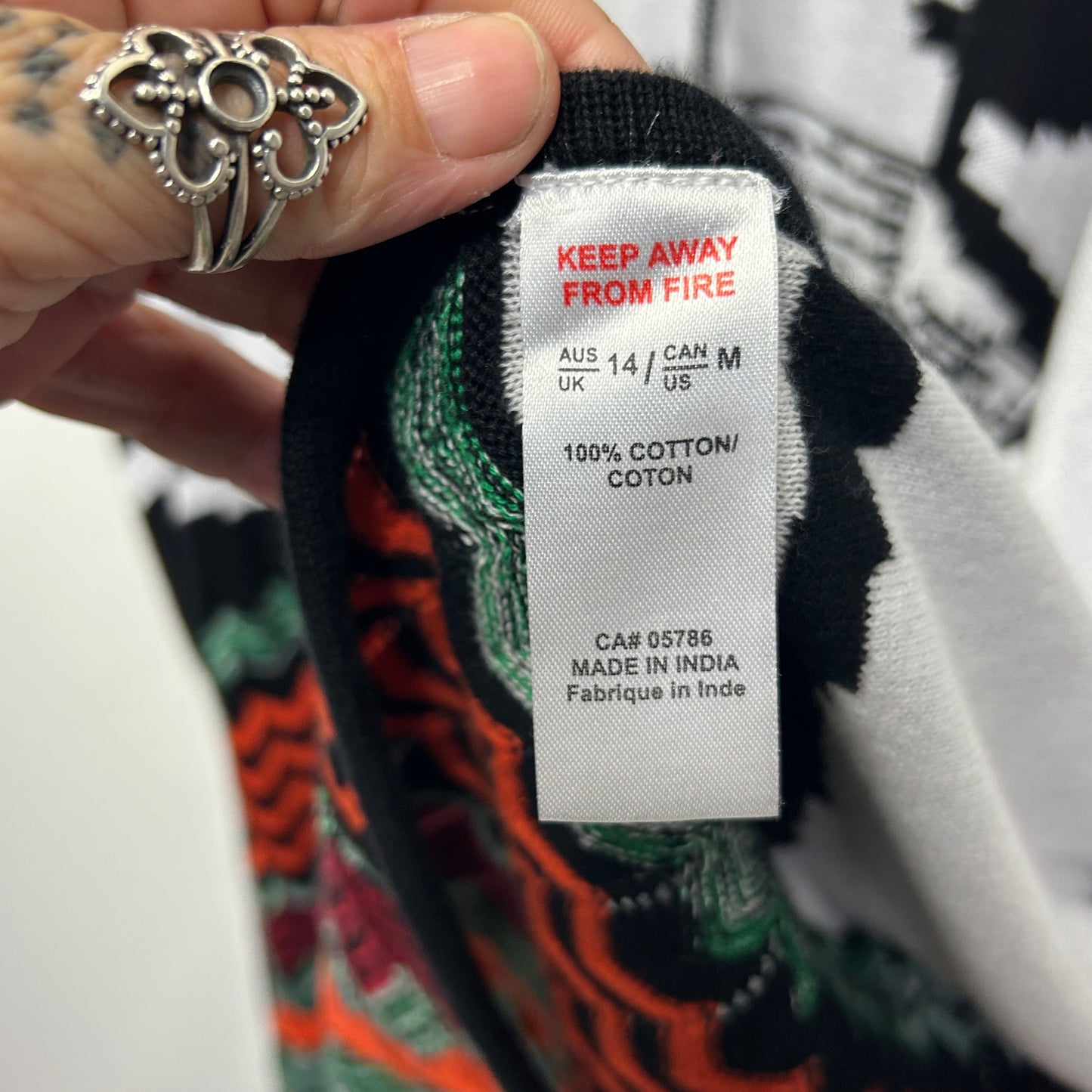 Orientque Jumper Cardigan Size 14 16 Multicoloured 3/4 Sleeve