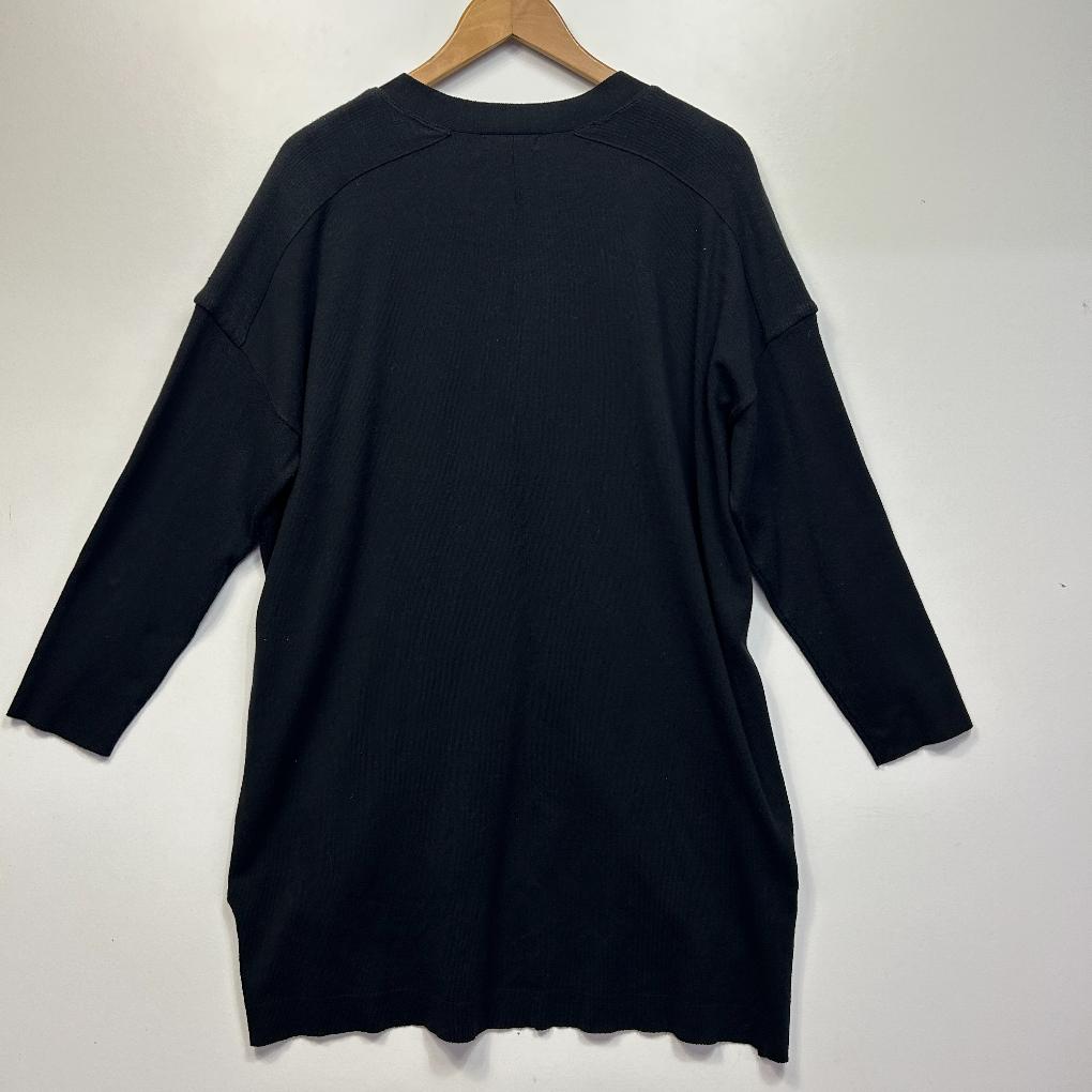 Autograph Black Cotton Knit Top Jumper - Size 18/M