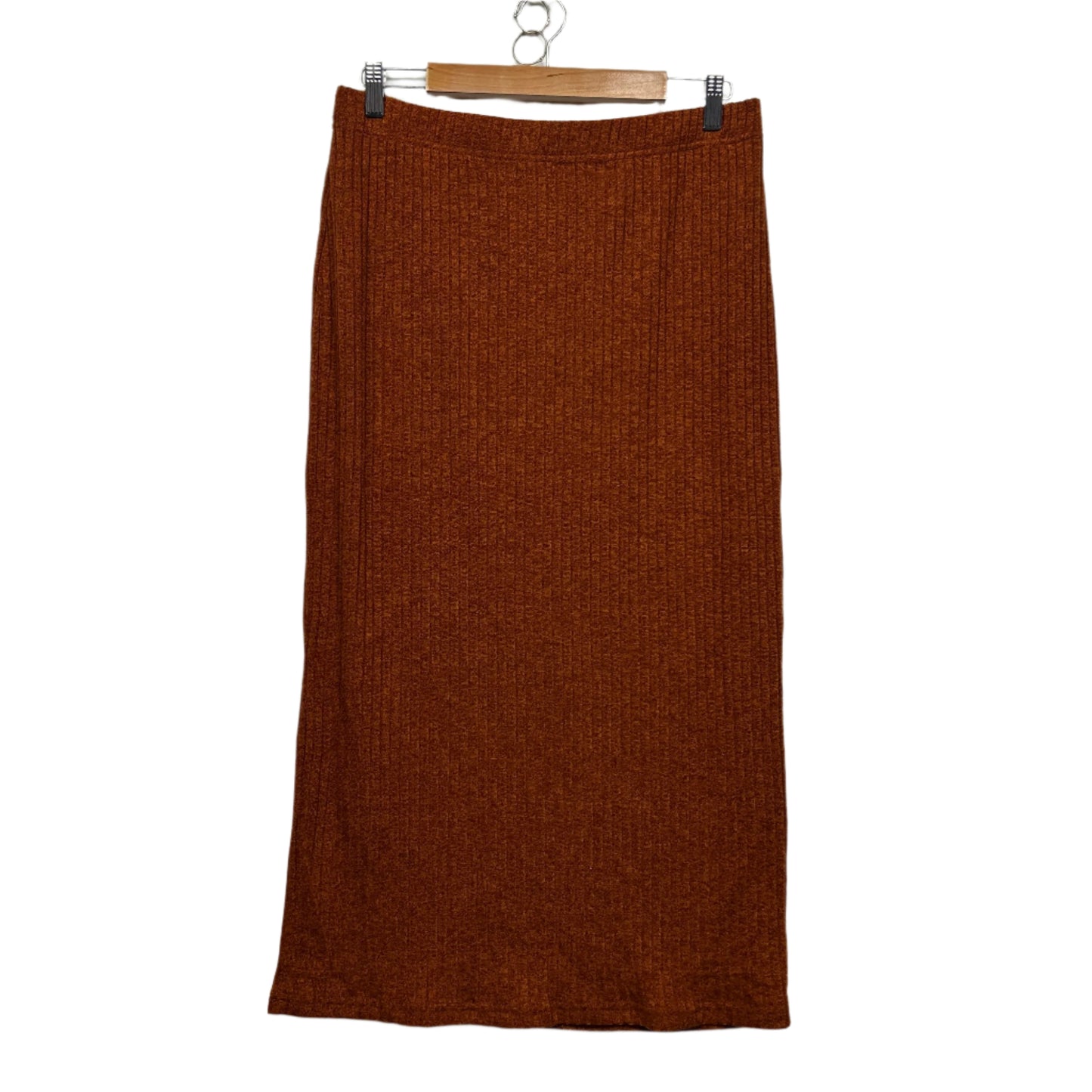 Shein Knit Skirt Size 14 16 1XL Rust Long Length