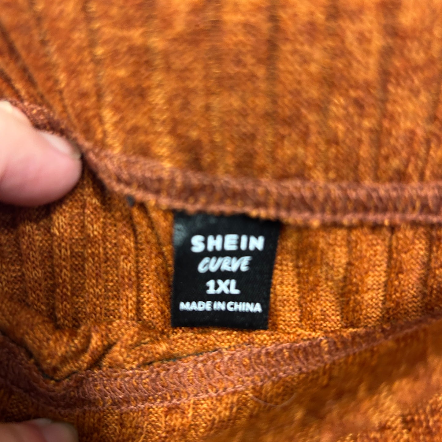 Shein Knit Skirt Size 14 16 1XL Rust Long Length