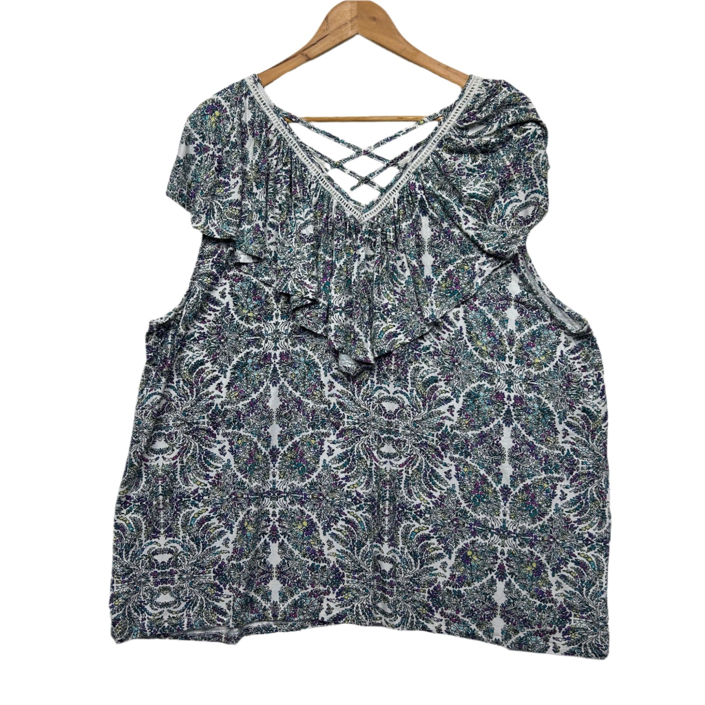 Beme Top Size 20 Plus Large Short Sleeve Floral