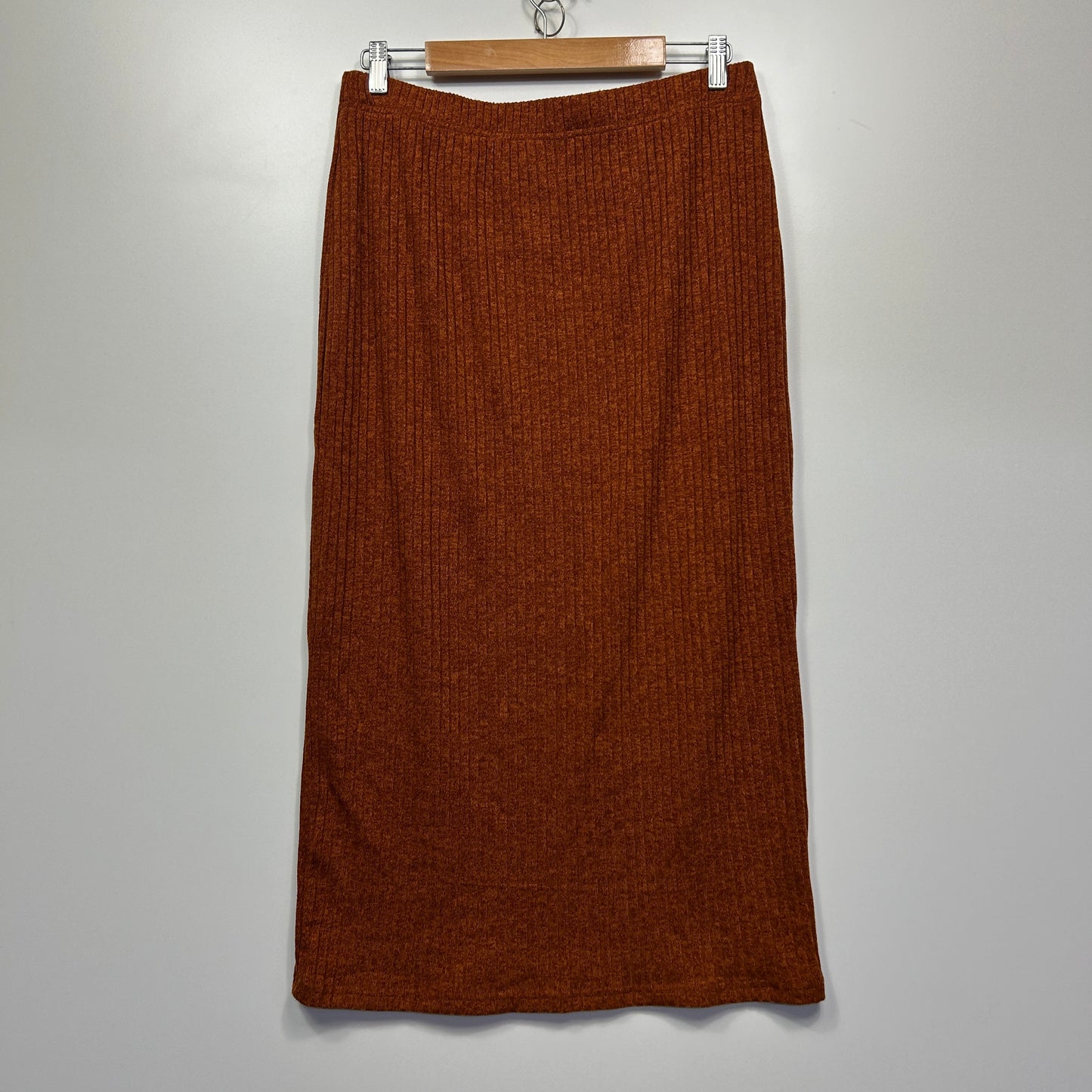 Shein Knit Skirt Size 14 16 1XL Rust Long Length