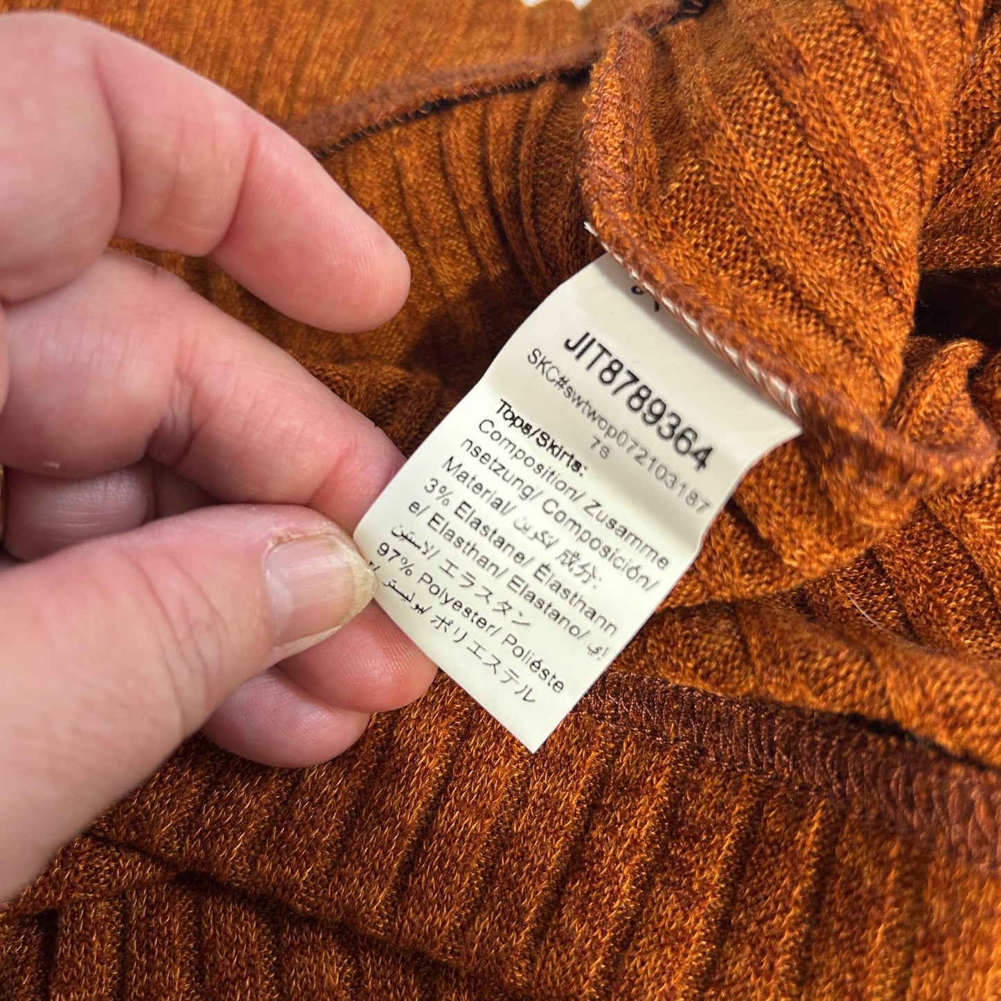 Shein Knit Skirt Size 14 16 1XL Rust Long Length