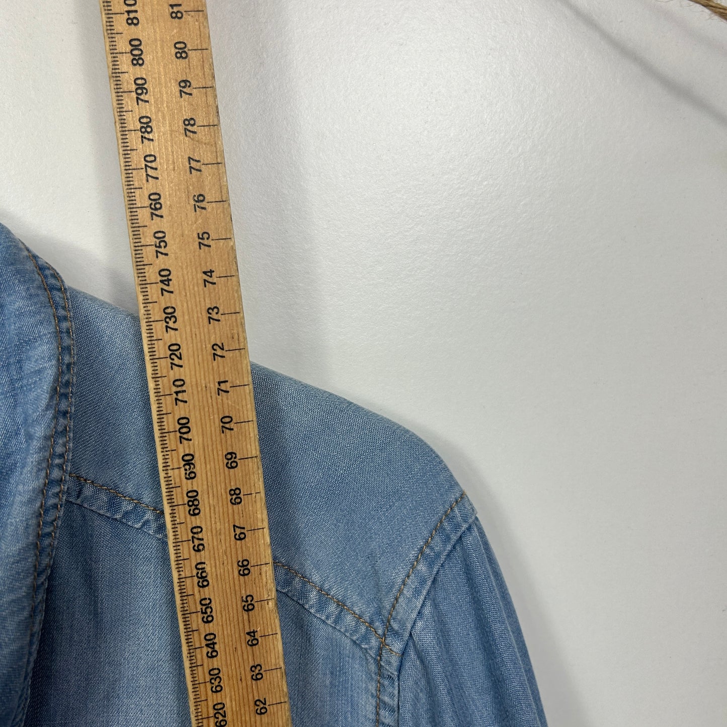 Suzanne Grae Chambray Button Up Blue Shirt - Size 18