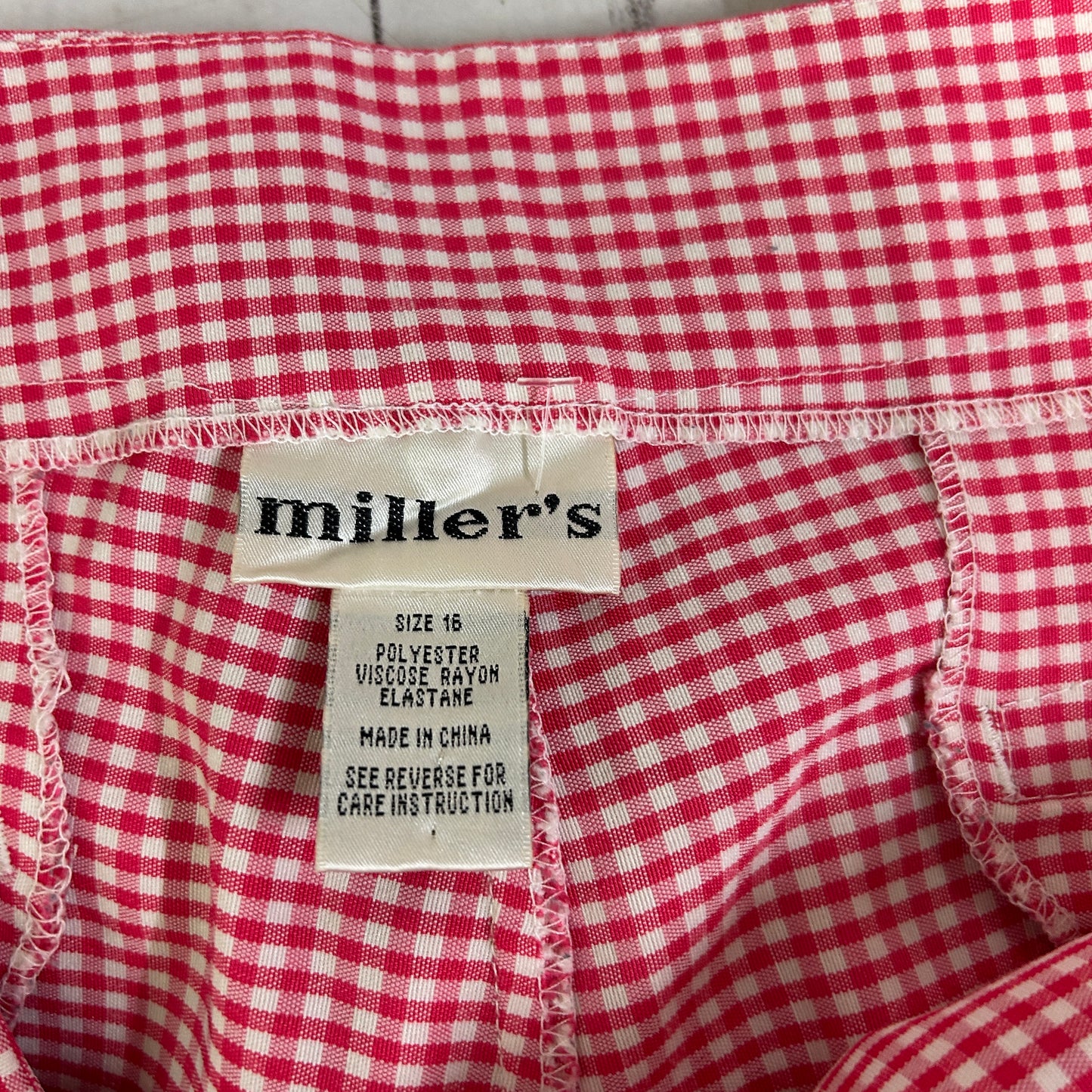 Vintage Cottagecore Miller's Pink Gingham Capri Pants - Size 16