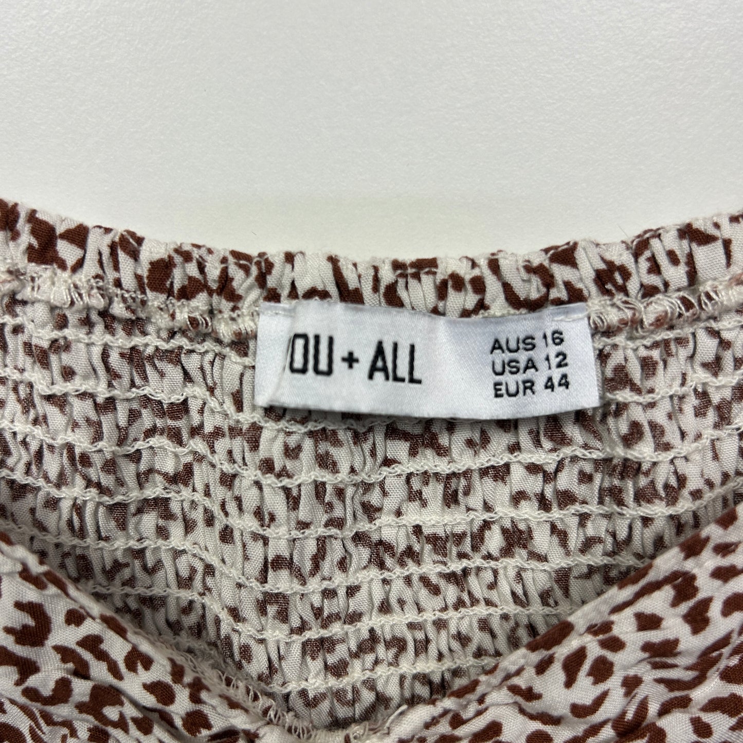 You and All Top Size 16 Animal Print Short Sleeve Rayon