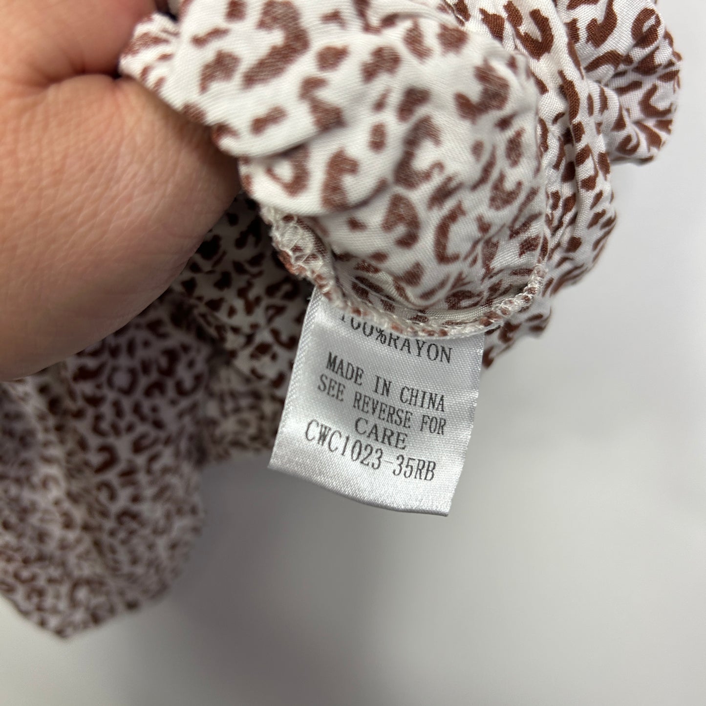 You and All Top Size 16 Animal Print Short Sleeve Rayon