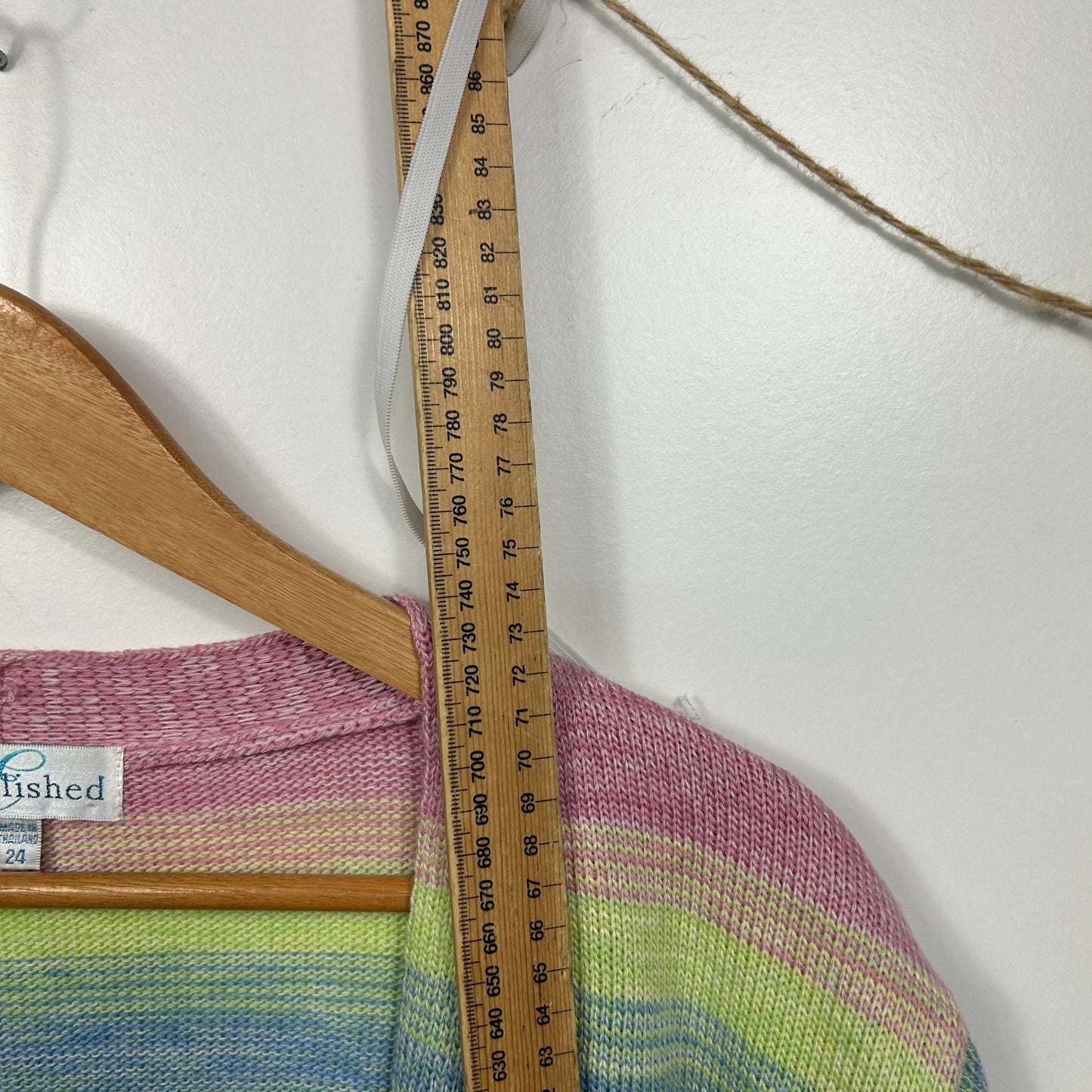 Established Multicolour Striped Knit Top Cardigan- Size 24