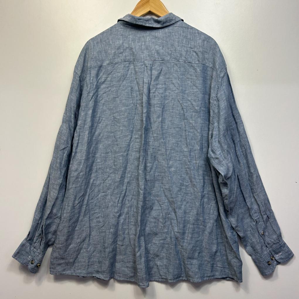 Mr Big Blue Linen Shirt - Size 6XL